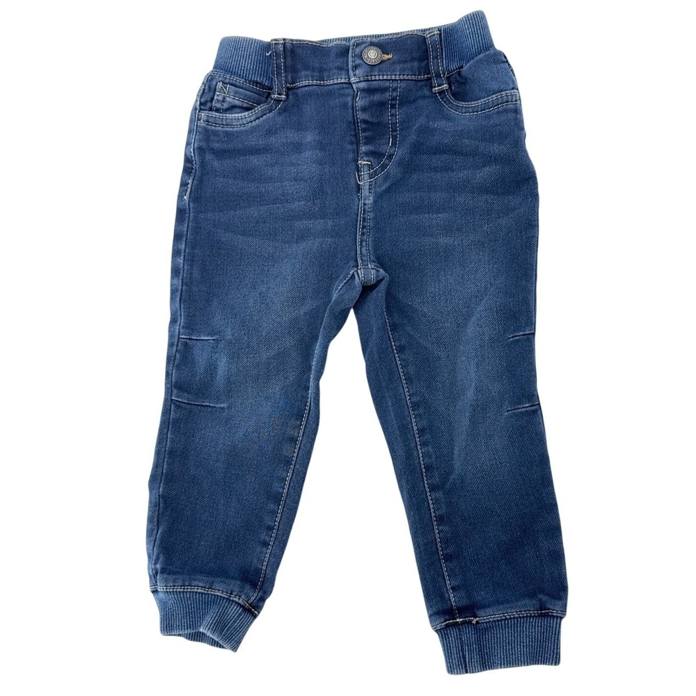 Levis Toddler Knit Jogger Jeans Medium Wash Blue‎ Elastic Waist 24M 7772-M69